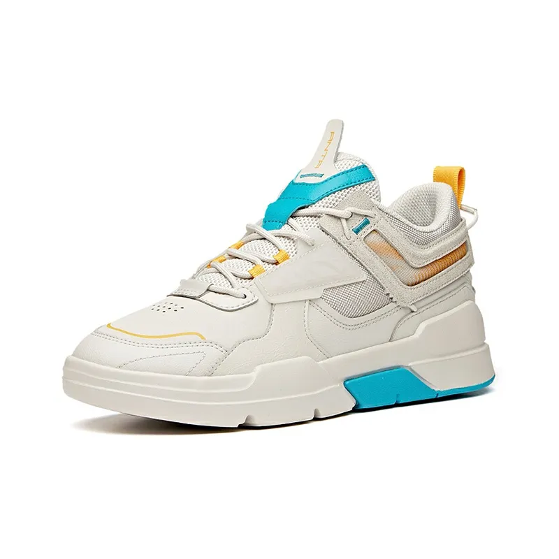 Anta Life Collection Low-Top Skateboard Shoes Men's Gray Yellow-1