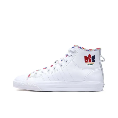 Adidas Originals NIZZA Series Skateboard Shoes Unisex High-Top White/Colorful