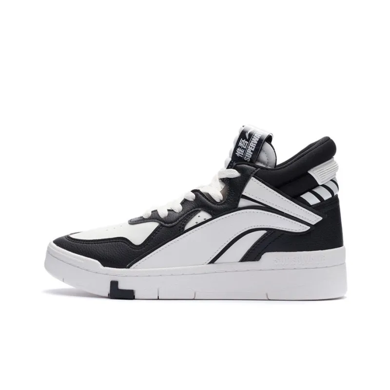 LiNing Wave SUPERWAVE Mid Anti-Slip And Wear-Resistant Lightweight Mid-Top Skateboard Shoes Women's Snow Black-0
