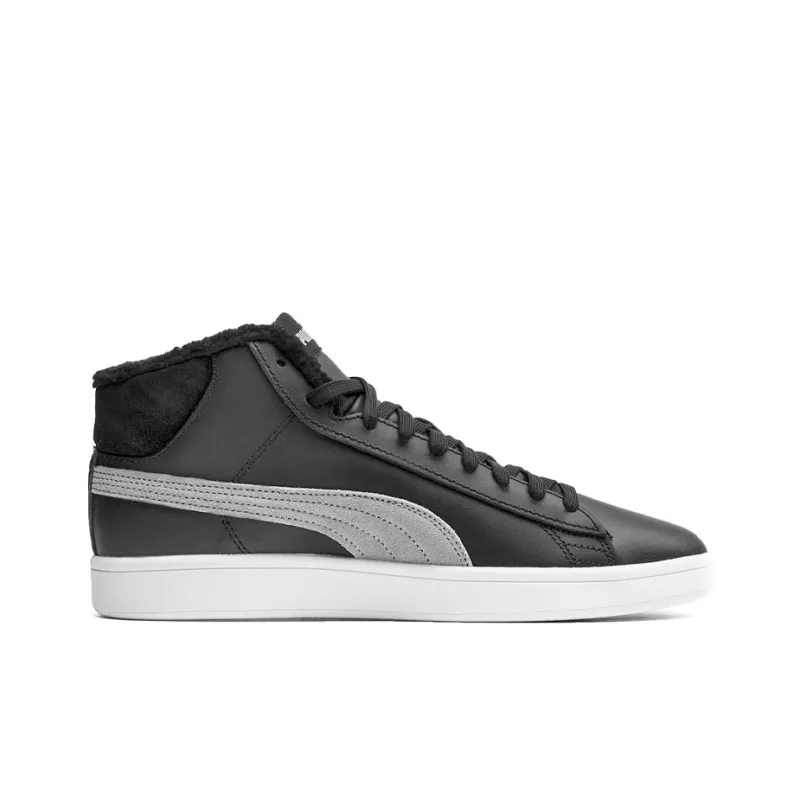 PUMA Smash V2 Mid Winter Leather Lightweight Coverage High-Top Skateboard Shoes Unisex-1