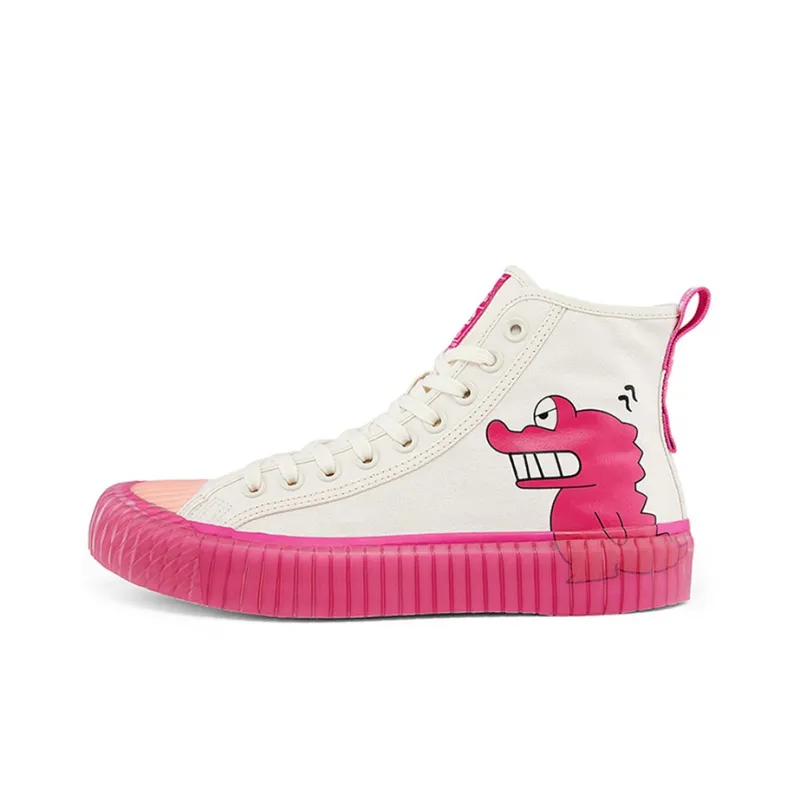 Kappa High Top Skateboard Shoes Unisex White Pink-0