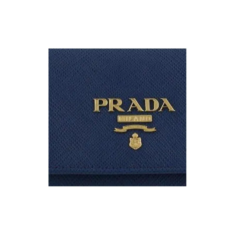 PRADA Leather Wallet Women's Blue-1