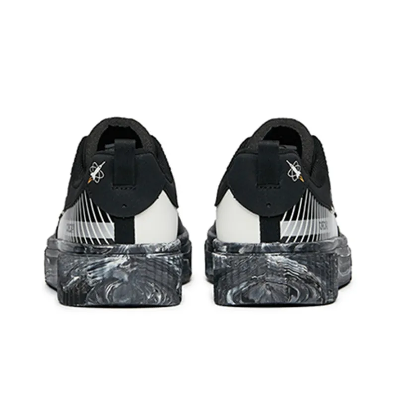 Anta Life Collection Non slip Lightweight Low Top Skateboard Shoes Women's Black White-4