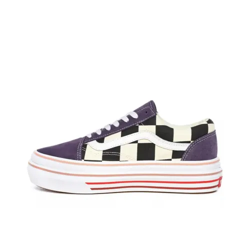 Vans Old Skool Skateboard Shoes Women's Low-Top Black/White/Purple