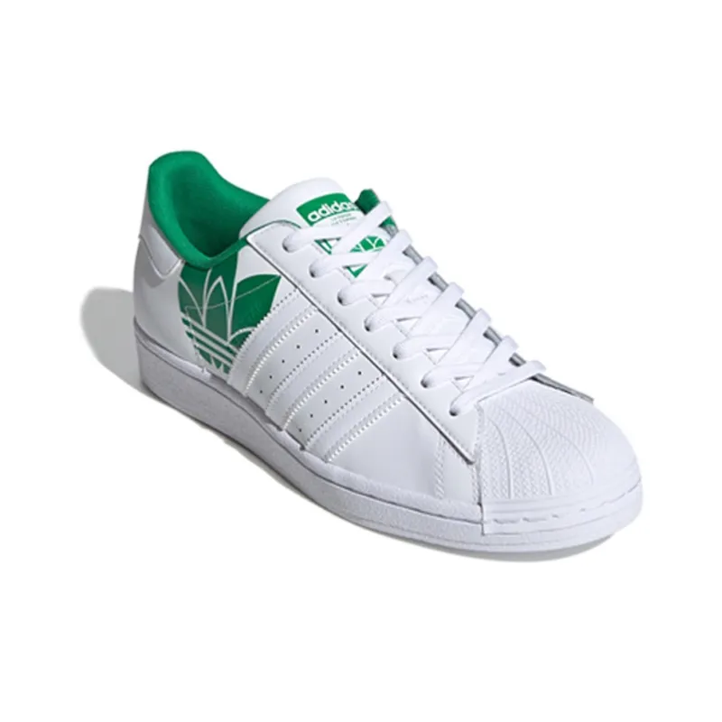 Superstar Adidas Originals 'Trefoil Print White Green'-2