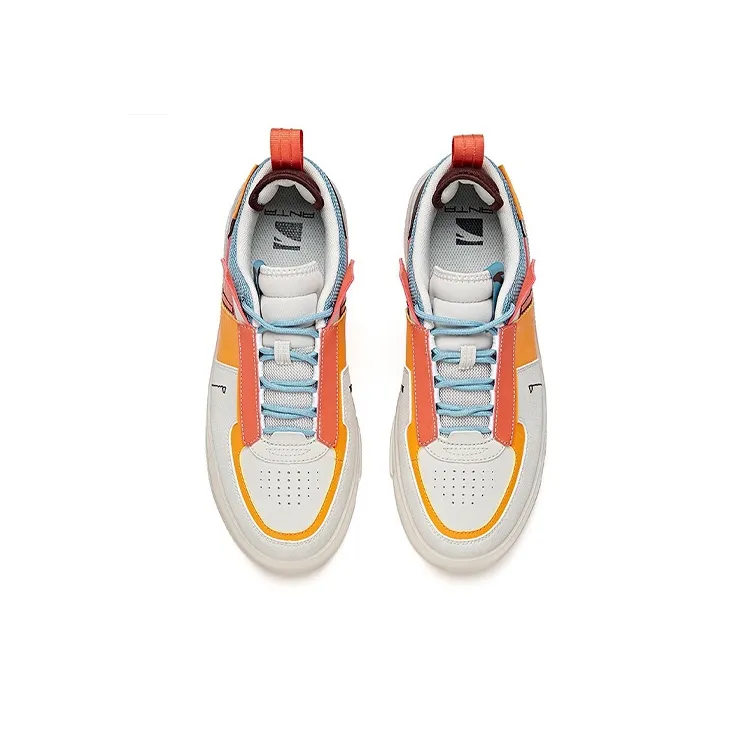 Anta Slip Resistant Cushioning Abrasion Resistant Lightweight Low Top Skateboard Shoes Men's Caramel Orange Gray-2