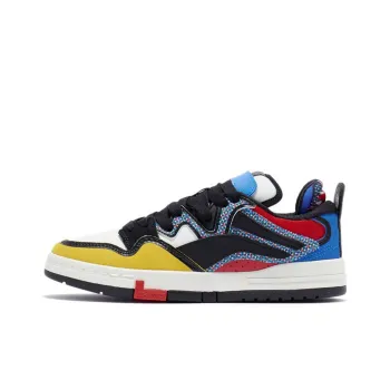 LiNing Wave Pro Anti Slip And Wear Resistant Lightweight Low Top Skateboard Shoes Women's Black Red Yellow