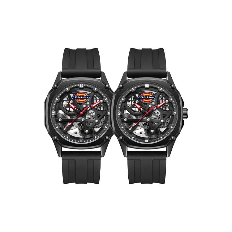 Dickies Creator Collection Emperor Cool Fit Wrist Watch Mechanical Movement Silicone Strap Cut Out Dial Men's Watches-3