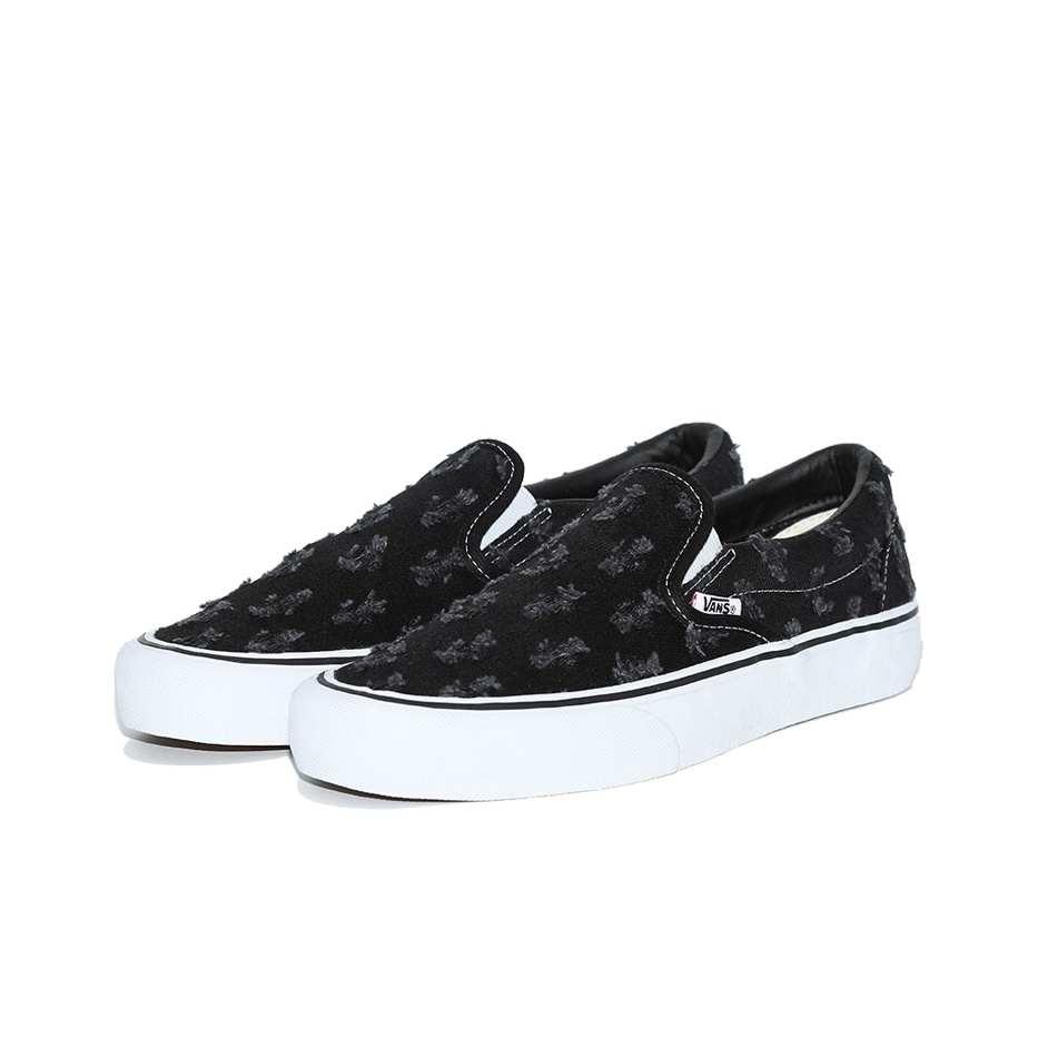 Vans Slip-On Supreme Hole Punch Denim Black - POIZON