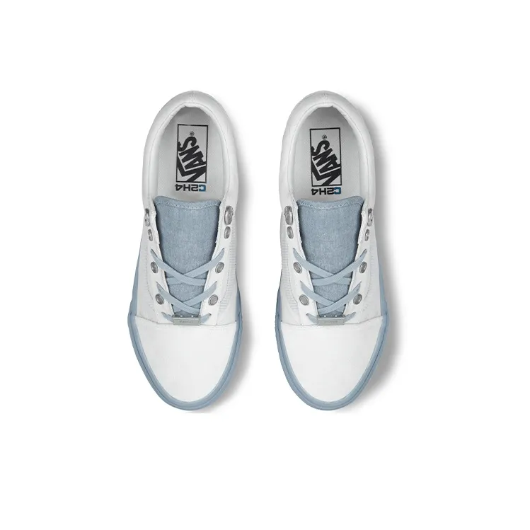 C2H4 x Vans Old Skool Low-Top Skateboard Shoes Unisex Gray White-4
