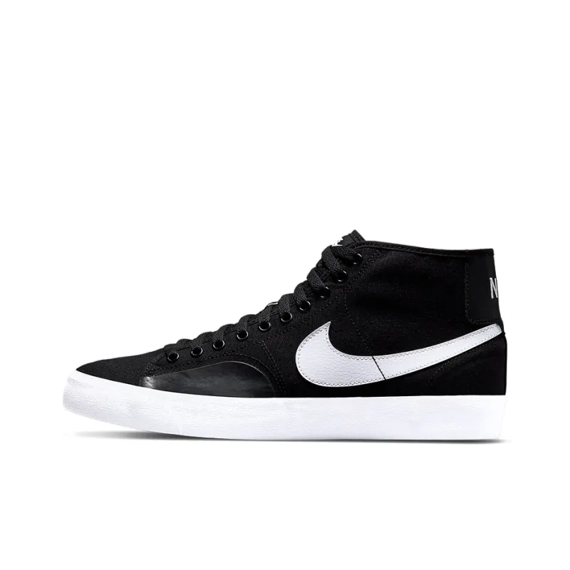 Nike Sb Blazer Court Mid Black White-0