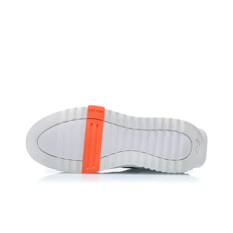 LiNing 001 Unblock Cushioning Wear Resistant Low Top Skateboard Shoes Men's White Black-3