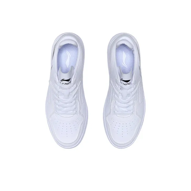 LiNing Street Player Thermal Waterproof Coverage Low Top Skateboard Shoes Men's White Black-3