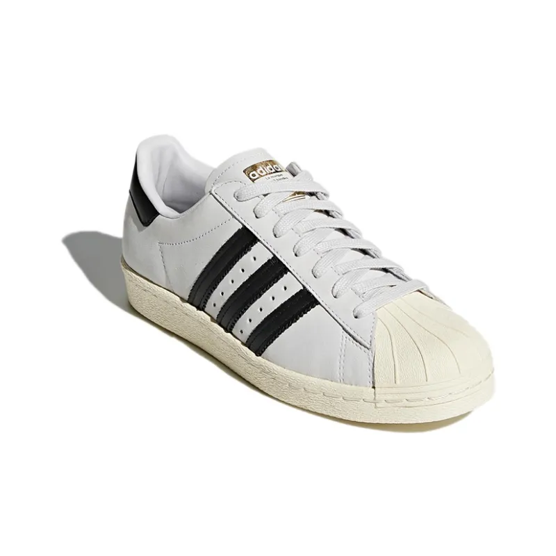 Adidas Originals SUPERSTAR 80s Breathable And Slip Resistant Low Top Skateboard Shoes Women's Gray Black-2