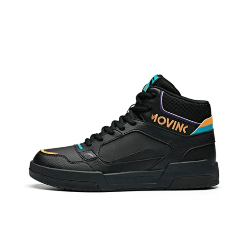 Anta High-Top Skateboard Shoes Men's Black Orange-0