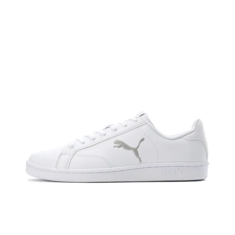 PUMA Smash Cat L Anti-Slip Wear-Resistant Lightweight Breathable Low-Top Skateboard Shoes Unisex White Silver-0