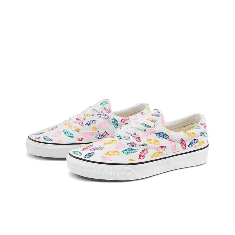 Vans Unisex Era Low Top Printing Sneakers White Multi Color-1