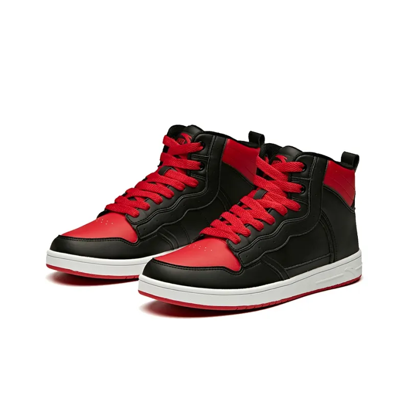 Anta Life Collection Coverage Anti-Slip And Wear-Resistant High-Top Skateboard Shoes Men's Black Red-1