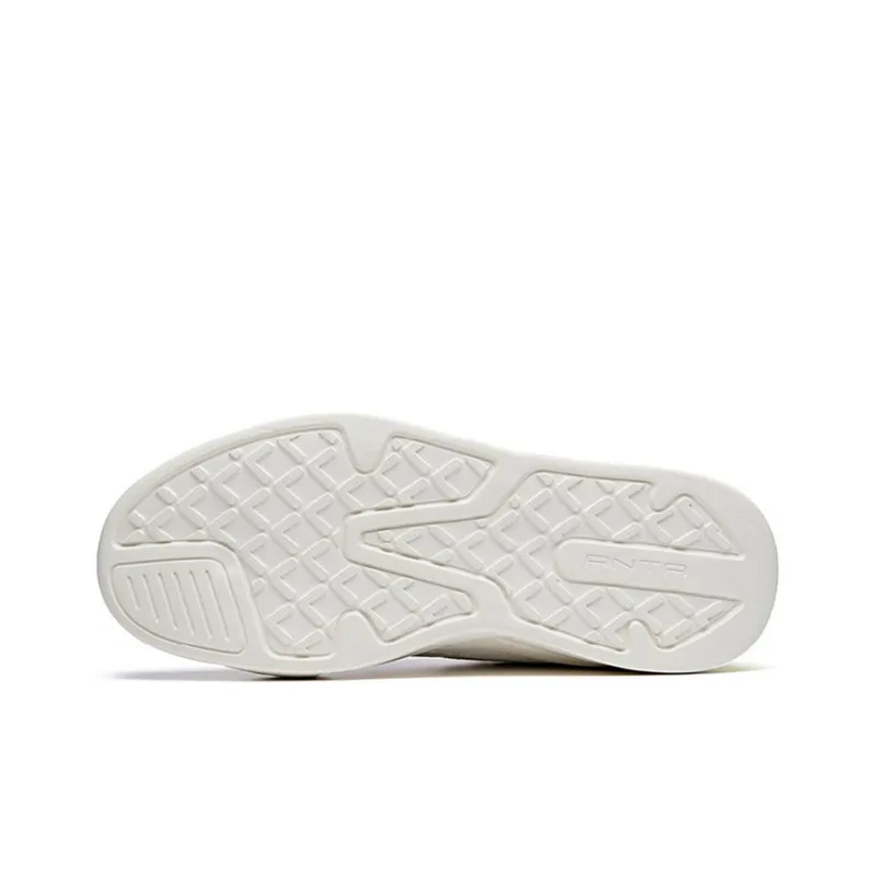 Anta Life Collection Slip Resistant, Lightweight, And Breathable Low Top Skateboard Shoes Men's Ivory White-4