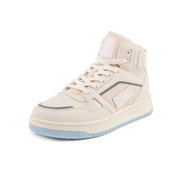 Kappa Coverage Cushioning Wear-Resistant High-Top Skateboard Shoes Unisex Pink-1