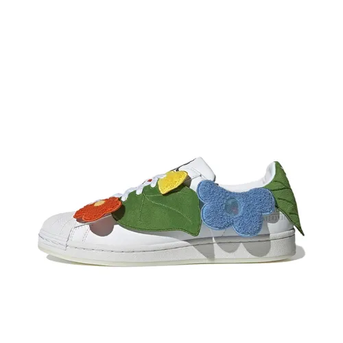 Melting Sadness X Adidas Originals Superstar Series Skateboard Shoes Unisex Low-Top White/Green, Blue/Red