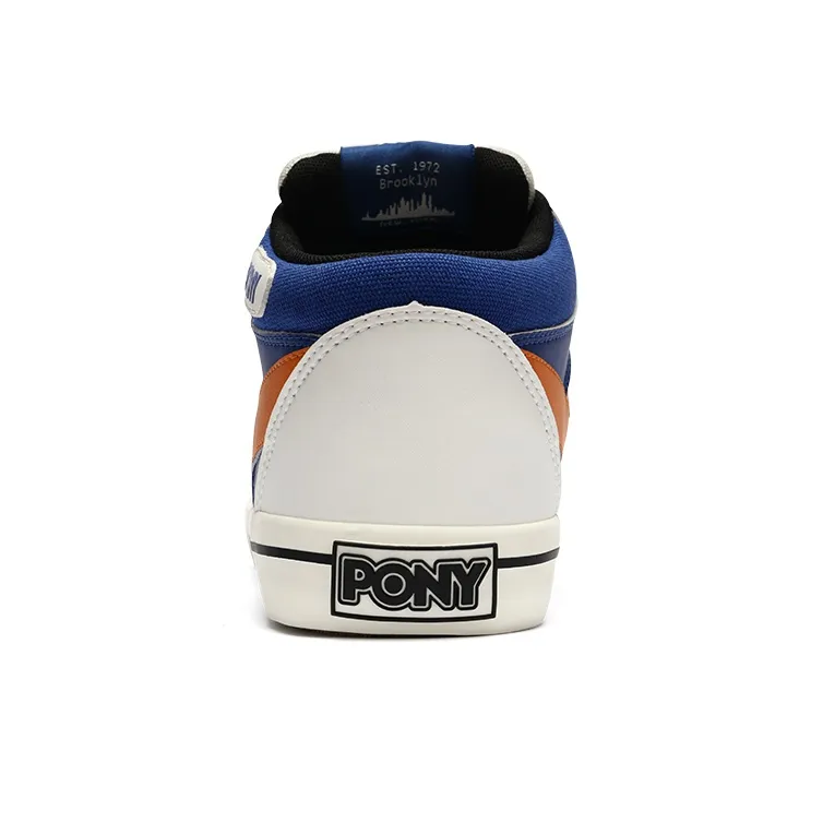 PONY Atop Anti Slip Wear Resistant Low Top Skateboard Shoes Men's White Cyan-4