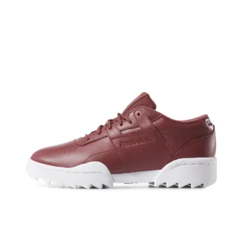 Reebok Workout Ripple OG Anti-Slip Wear-Resistant Low-Top Skateboard Shoes Women's Burgundy