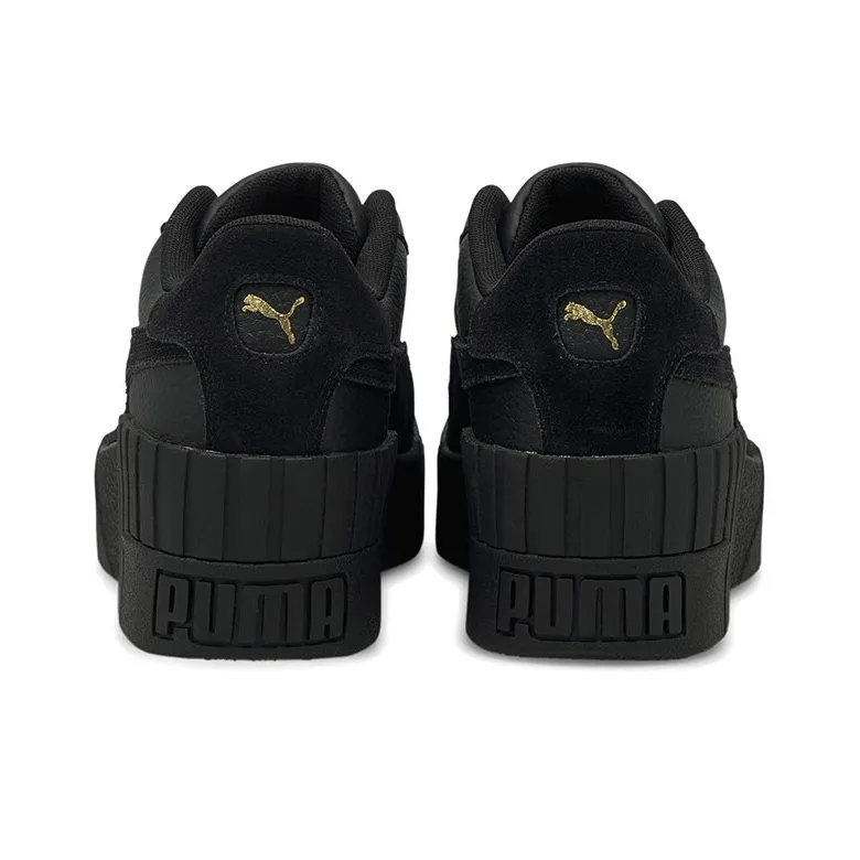 PUMA Cali Wedge Mi Anti-Slip And Wear-Resistant Lightweight Balance Low-Top Skateboard Shoes Women's Black Gold-3