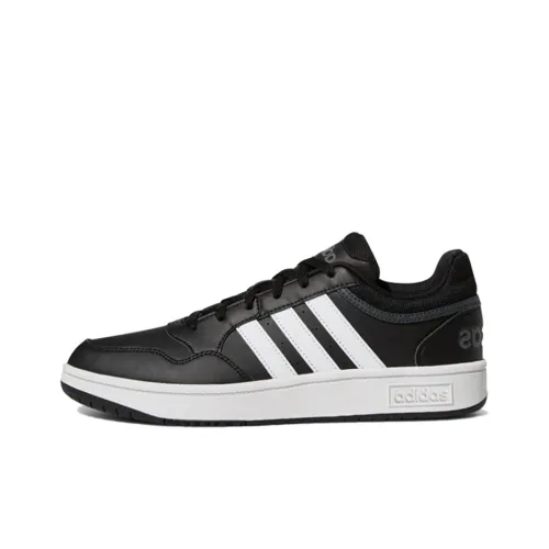 Adidas Hoops 3.0 Low Black White Stripes