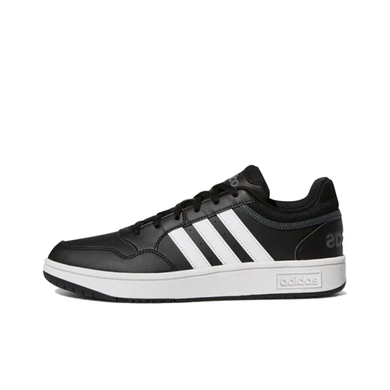 Adidas Hoops 3.0 Low Black White Stripes-0