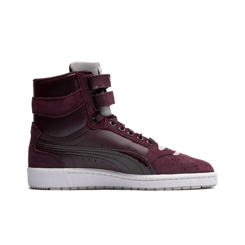 PUMA Sky 2 Streetwear Slip-Resistant Cushioning Coverage High-Top Skateboard Shoes Women's Dark Red-1