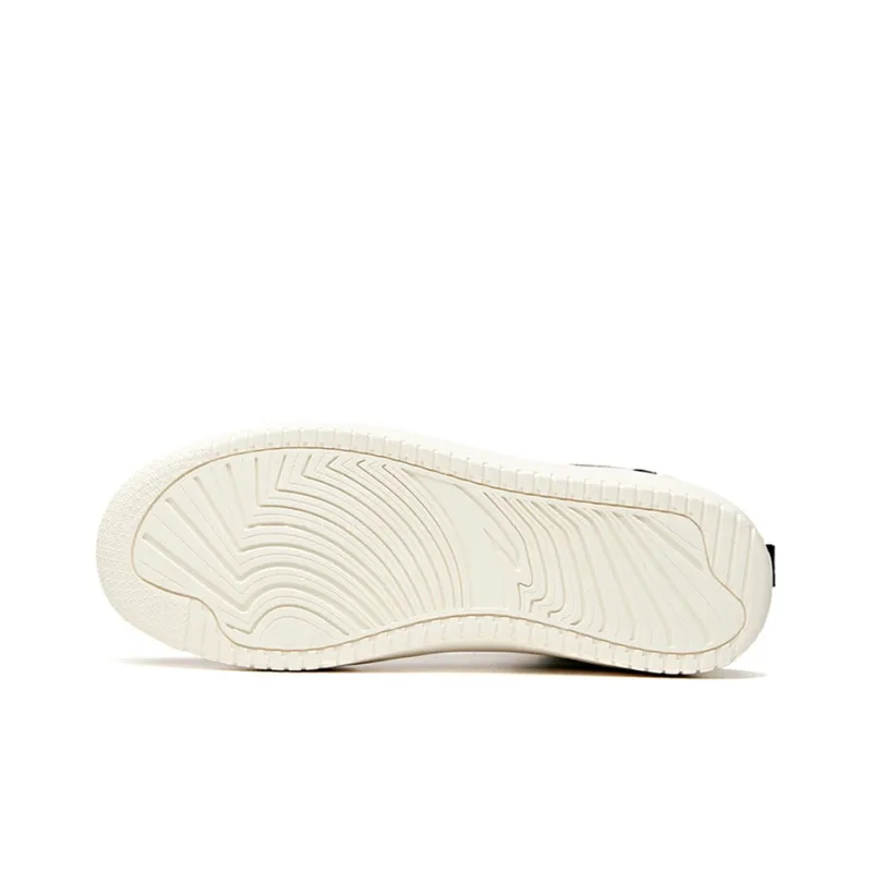 Anta Life Collection Coverage Warm Slip Resistant Mid Top Skateboard Shoes Men's White Black-4