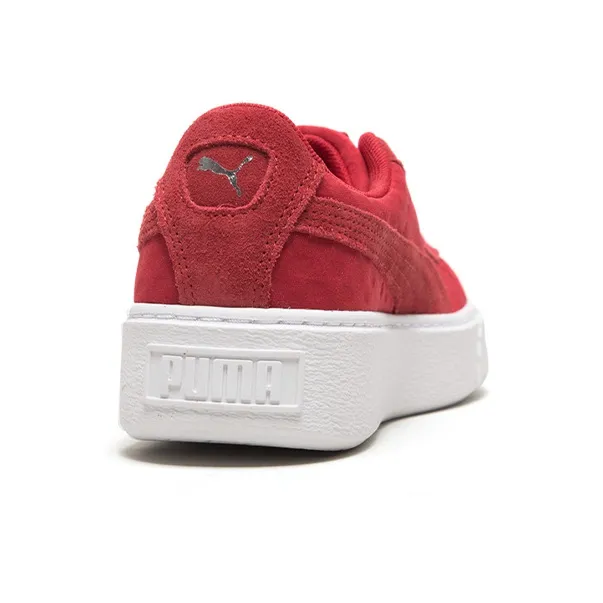 PUMA Basket Platform De Casual Sneakers Red/White Women's-4