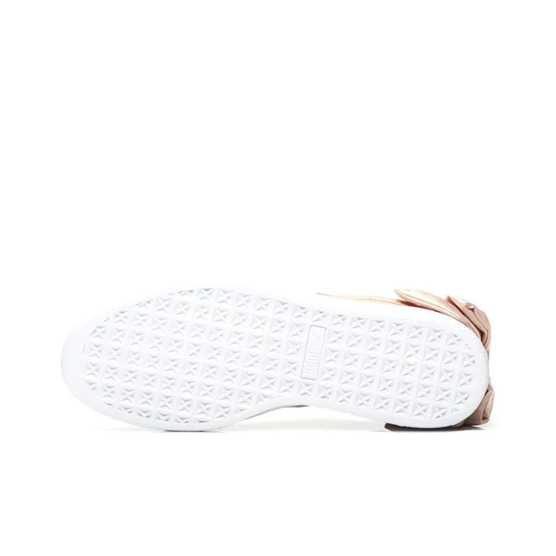 PUMA Suede Bow Wear-resistant And Lightweight Low-Top Skateboard Shoes Women's Creamy Tan-3