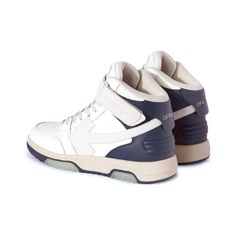 OFF WHITE Out Of Office High Top Skateboard Shoes Men's White-2