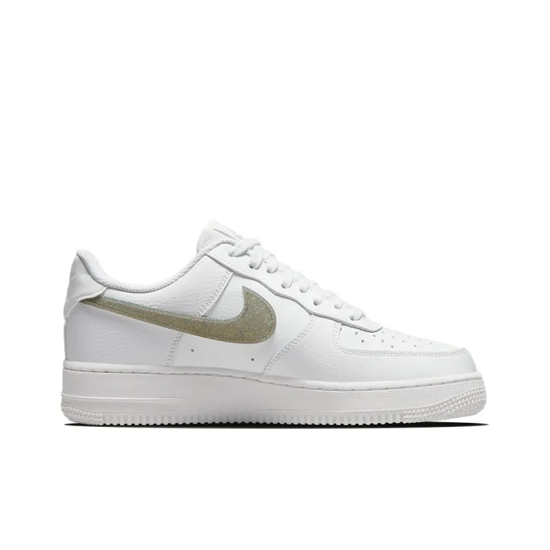 Nike Air Force 1 Low White Gold Glitter Swoosh Women's-1