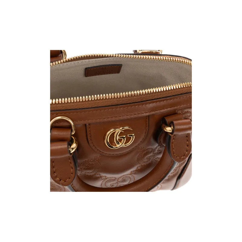 GUCCI GG Matelassé Leather Controller Boston Bag Shoulder Bags Handbags Small Size Women's Brown-4