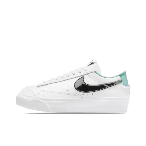 Nike Blazer Low Platform White Black Mint Foam Iridescent Women's