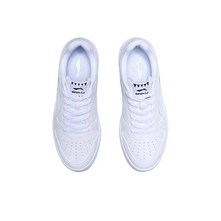 LiNing Anti Slip Wear Resistant Low Top Skateboard Shoes Men's Pearl White-3