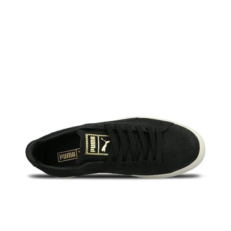 PUMA Clyde Series Euphoria Balance Lightweight Low-Top Skateboard Shoes Women's Black White-3