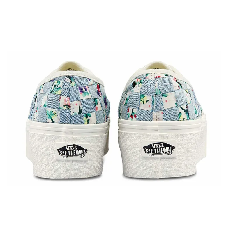 Vans Woven Authentic Stackform Light Blue Floral Multi Women's-4