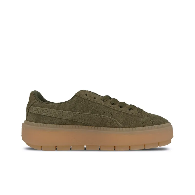 PUMA Suede Platform Trace 'Olive Night' Women's-1