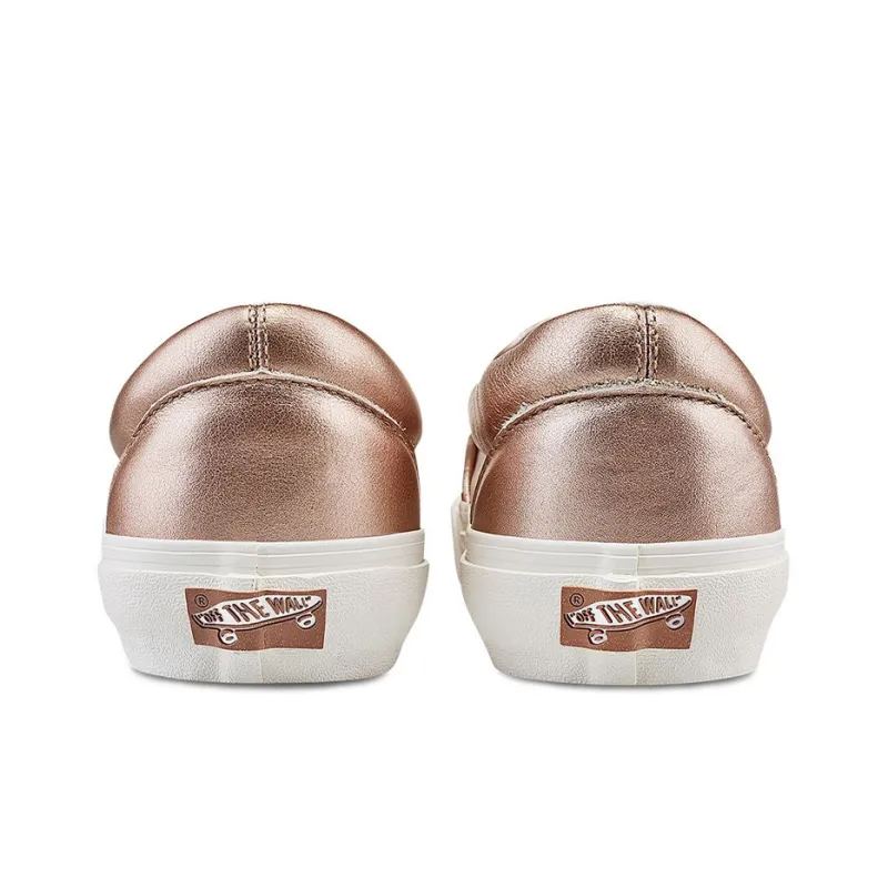 Vans Classic Slip On Vlt Lx Gold Silver Women's-4