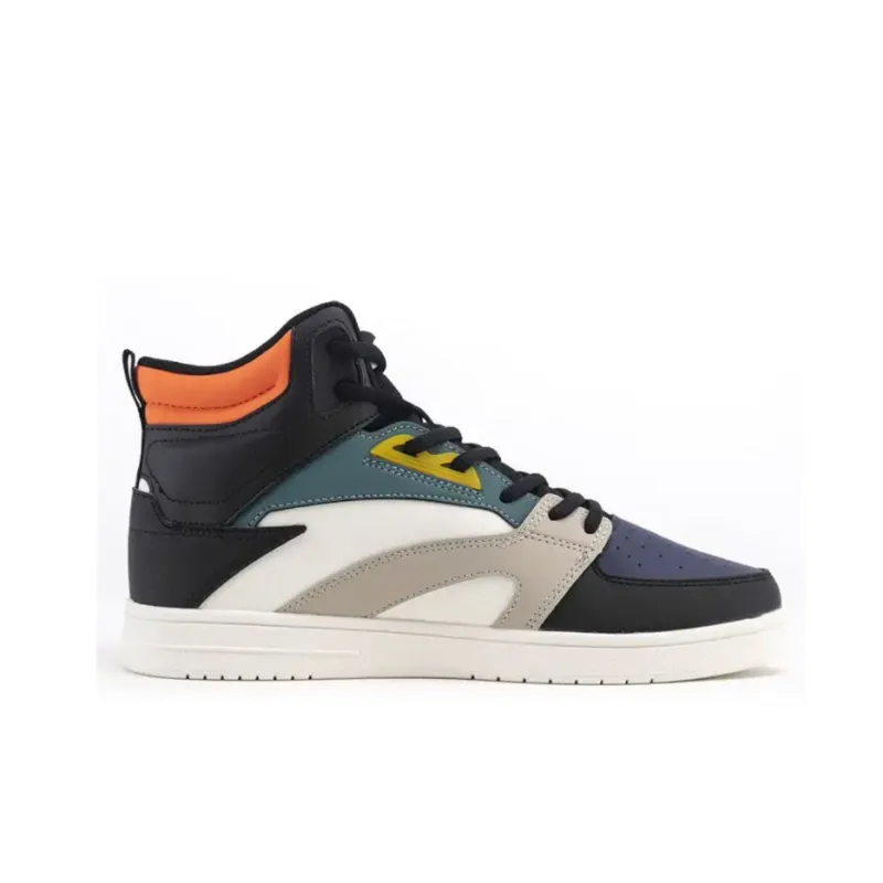 Anta Life Collection Slip Resistant, Abrasion Resistant, Lightweight High Top Skateboard Shoes Men's Black Blue White-1
