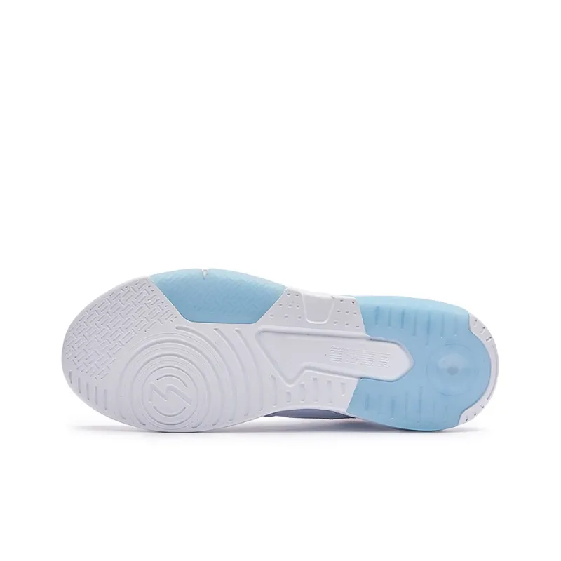 361° Xingran Slip Resistant Cushioning Wear Resistant High Top Skateboard Shoes Men's White Blue-4