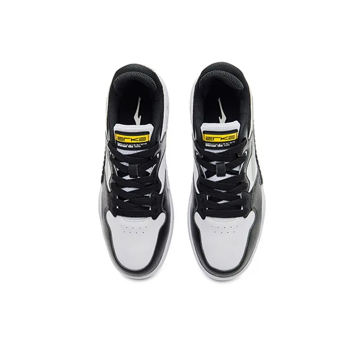 Erke War Song Skateboard Shoes Men Low Top White/Black-3