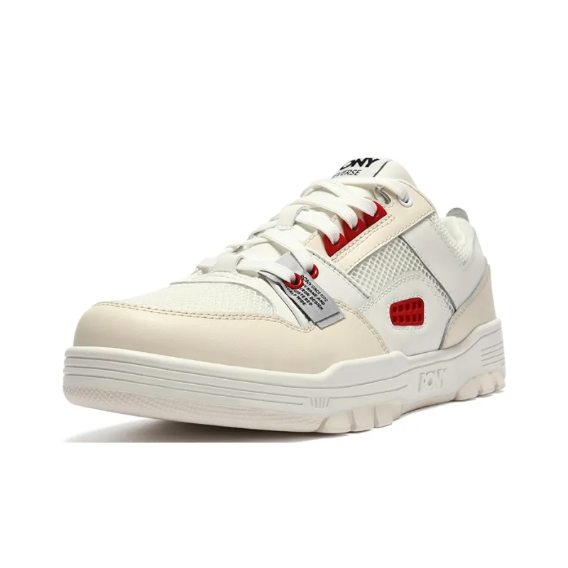 PONY REVERSE Collection Low Top Skateboard Shoes Unisex Ecru-1