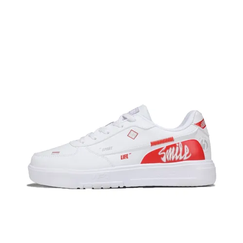361° Low Top Skateboard Shoes Women's White Red
