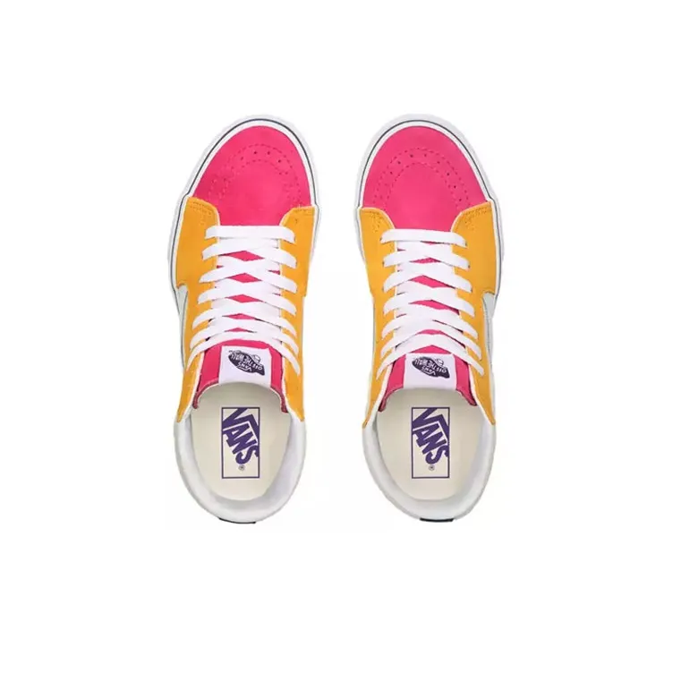 Vans Mini Cord SK8 HI Platform 2.0 White/Yellow/Red Women's-3