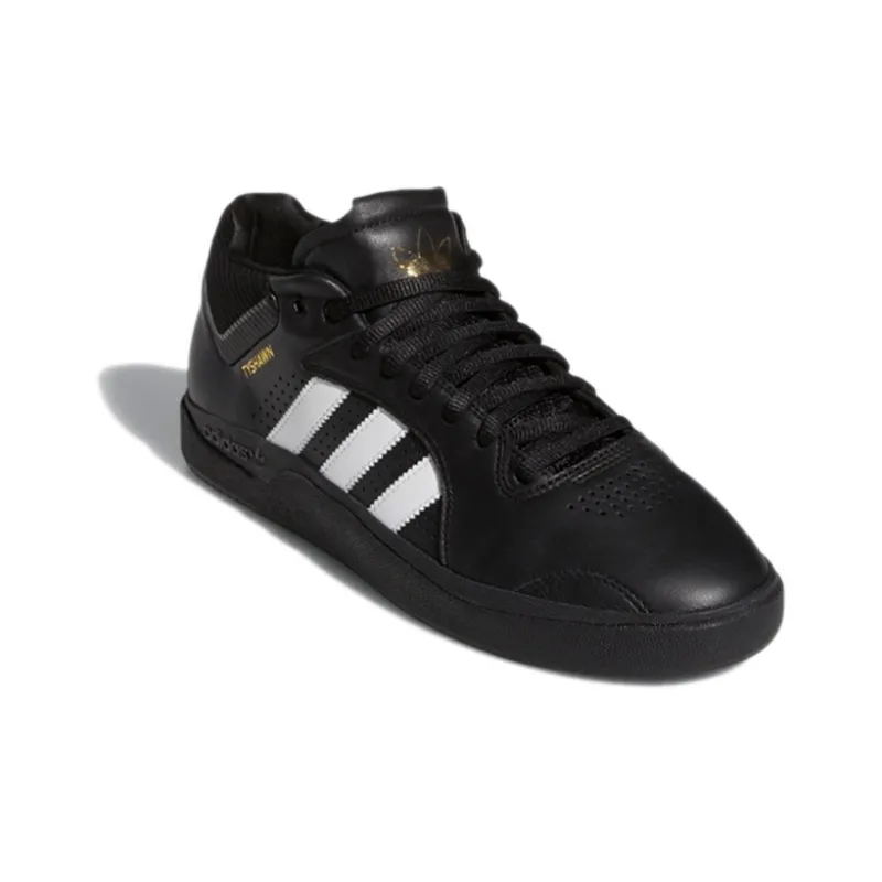 Adidas Tyshawn Black White Smooth Leather-2